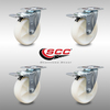 Service Caster 5 Inch SS Nylon Wheel Swivel Top Plate Caster Set with Total Lock Brake SCC SCC-SSTTL20S514-NYS-4